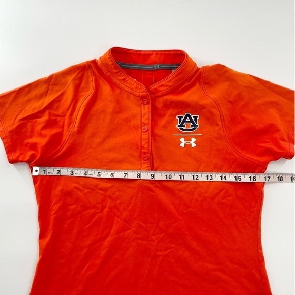 Under Armour Loose Women’s Auburn Golf Henley Dry Fit Polo Orange Small - Picture 5 of 8